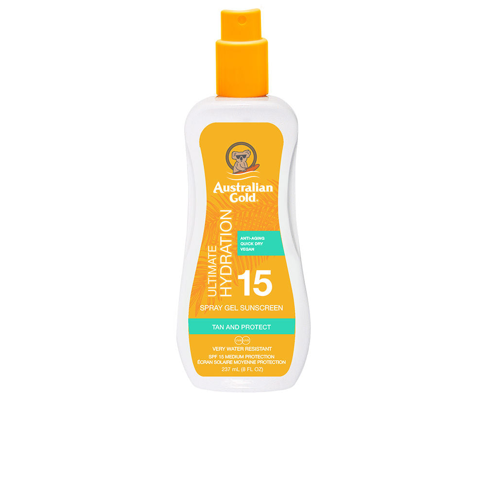 Translucent SPF15 spray gel bottle, 237 ml, water-resistant sunscreen