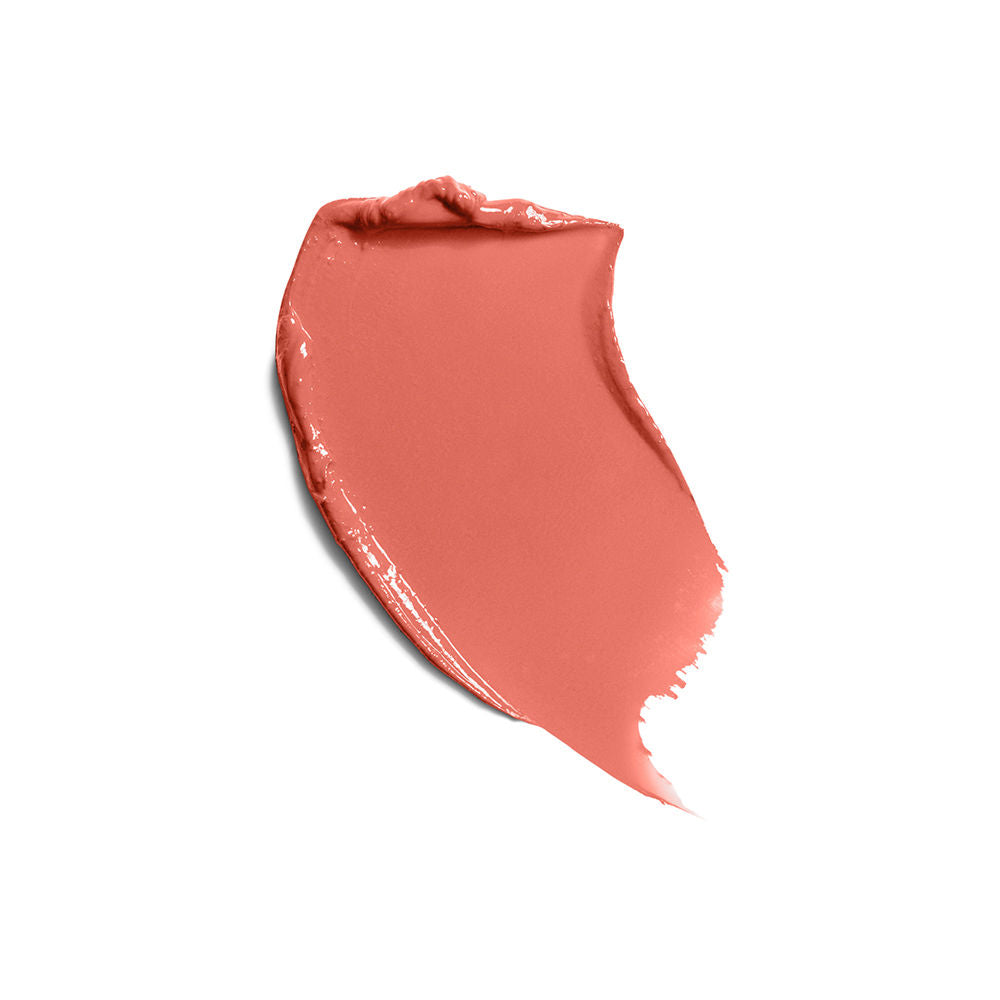 Slim bullet lipstick in muted red, contoured applicator visible, 3.3 g tube