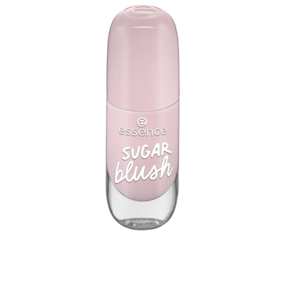 Small 8 ml gel‑finish nail polish bottle in soft sugar blush shade with wide brush