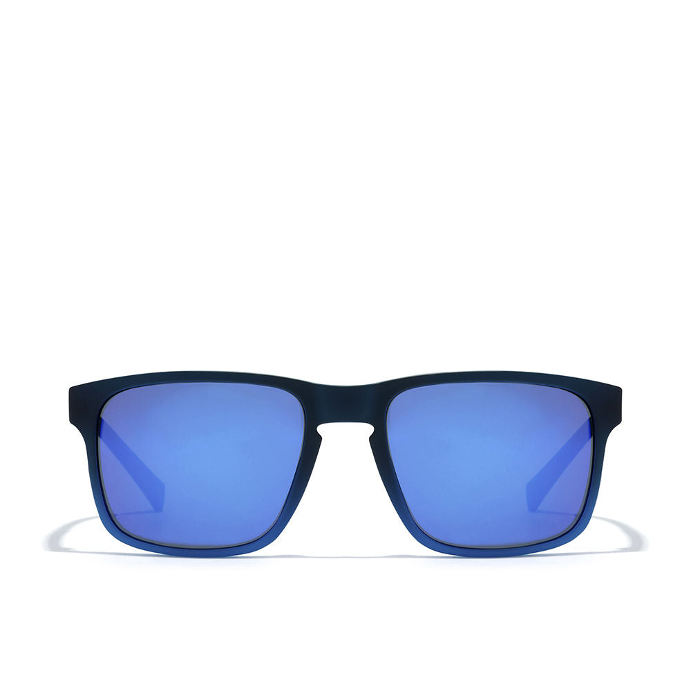 Unisex square black nylon sunglasses with 55 mm lenses and slim temples