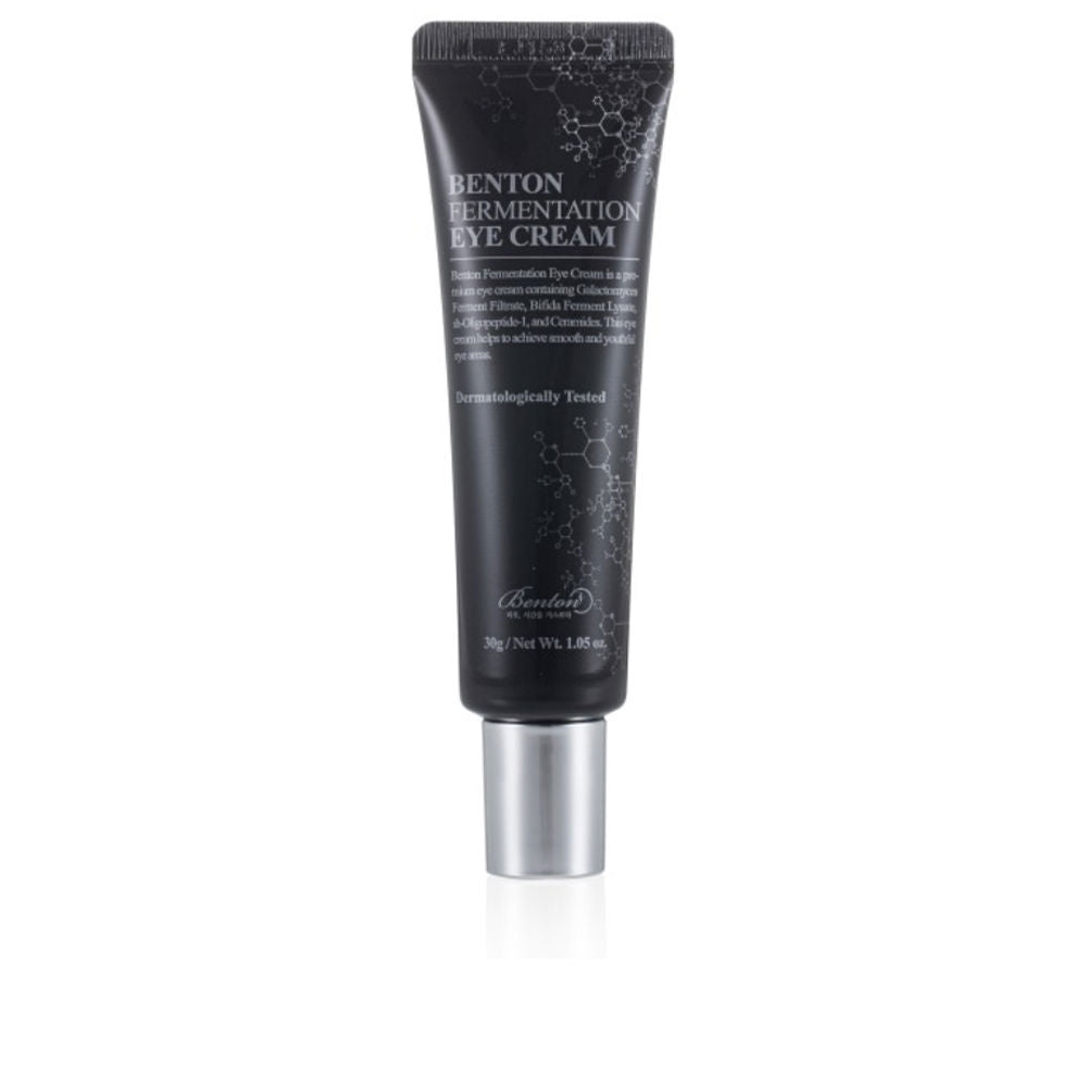 30 ml jar of fermentation eye cream with rich cream texture, peptides and ceramides