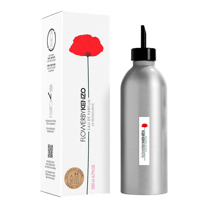 200 ml aluminium refill canister for Flower by Kenzo Eau de Parfum, floral fragrance