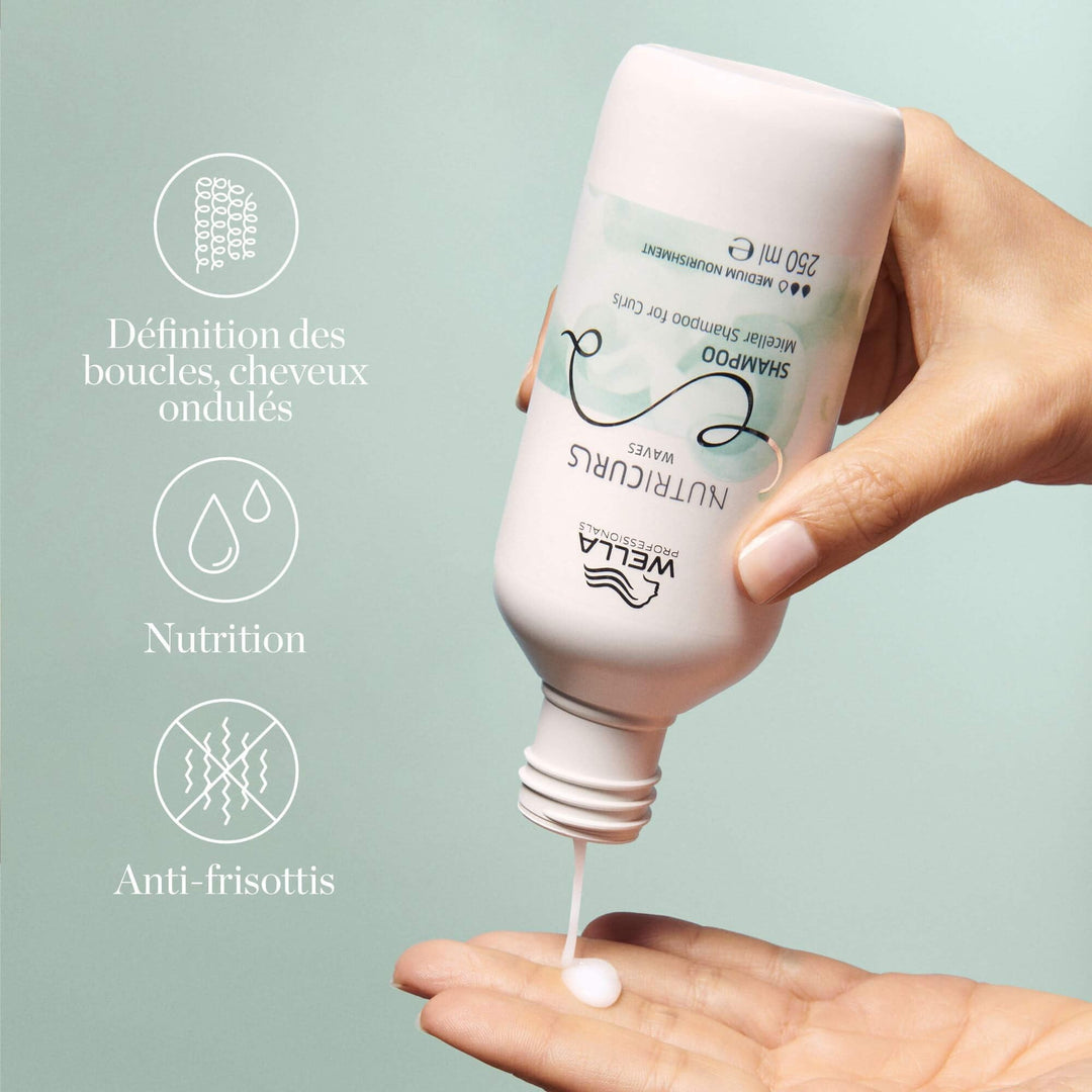 250 ml shampoo bottle for curly hair, white bottle with label, Unisex