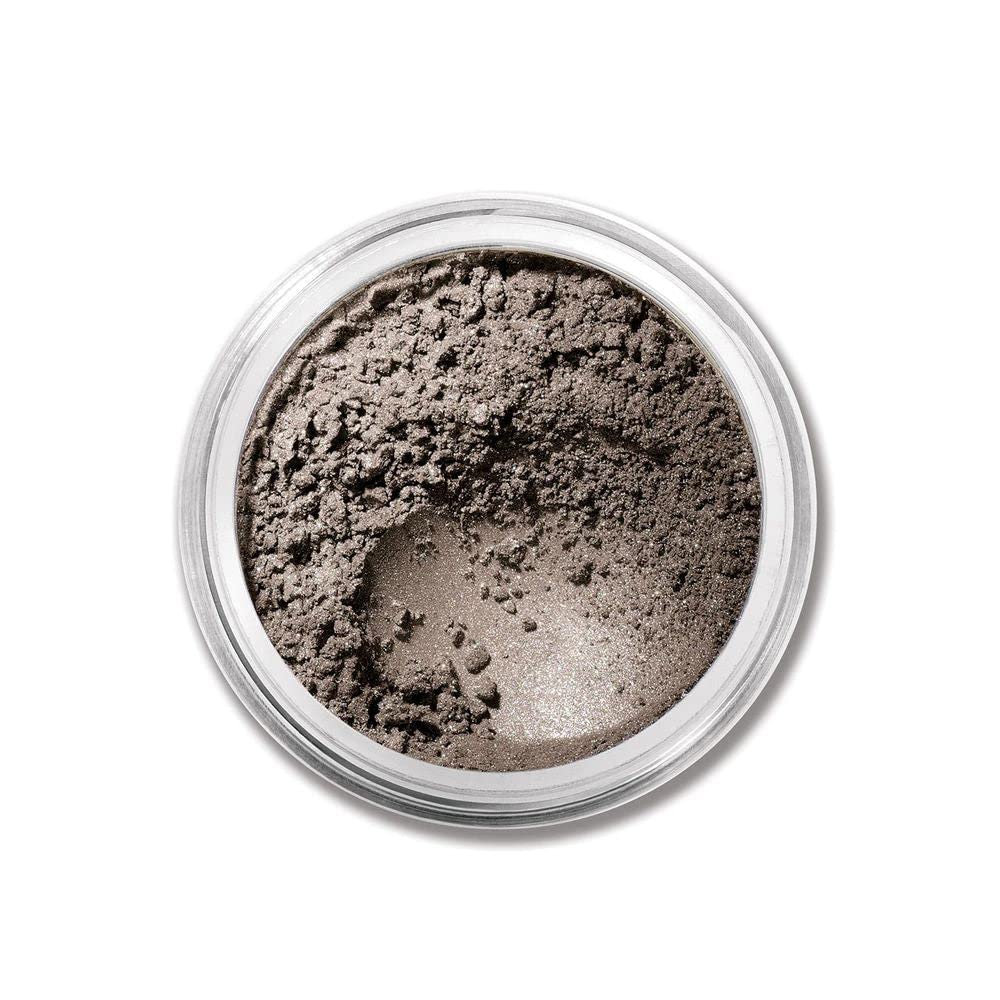 Loose mineral eyeshadow jar in satin Bahama shade, finely milled powder