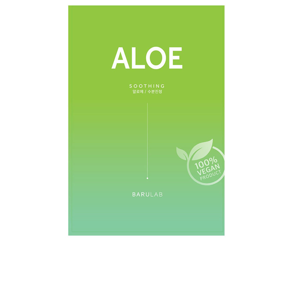 Single-use aloe vera sheet mask in saturated pouch, 23 g, vegan soothing treatment