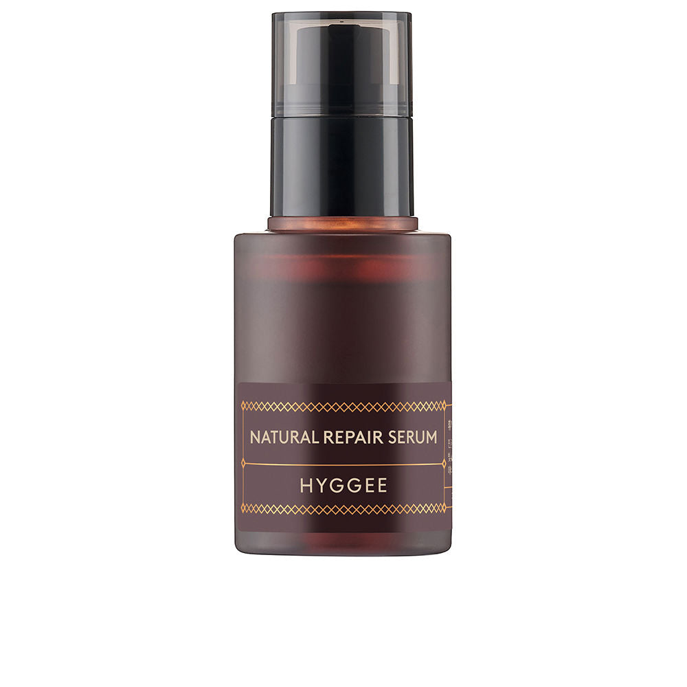 30 ml amber serum bottle with pump, red ginseng and marine botanical imagery