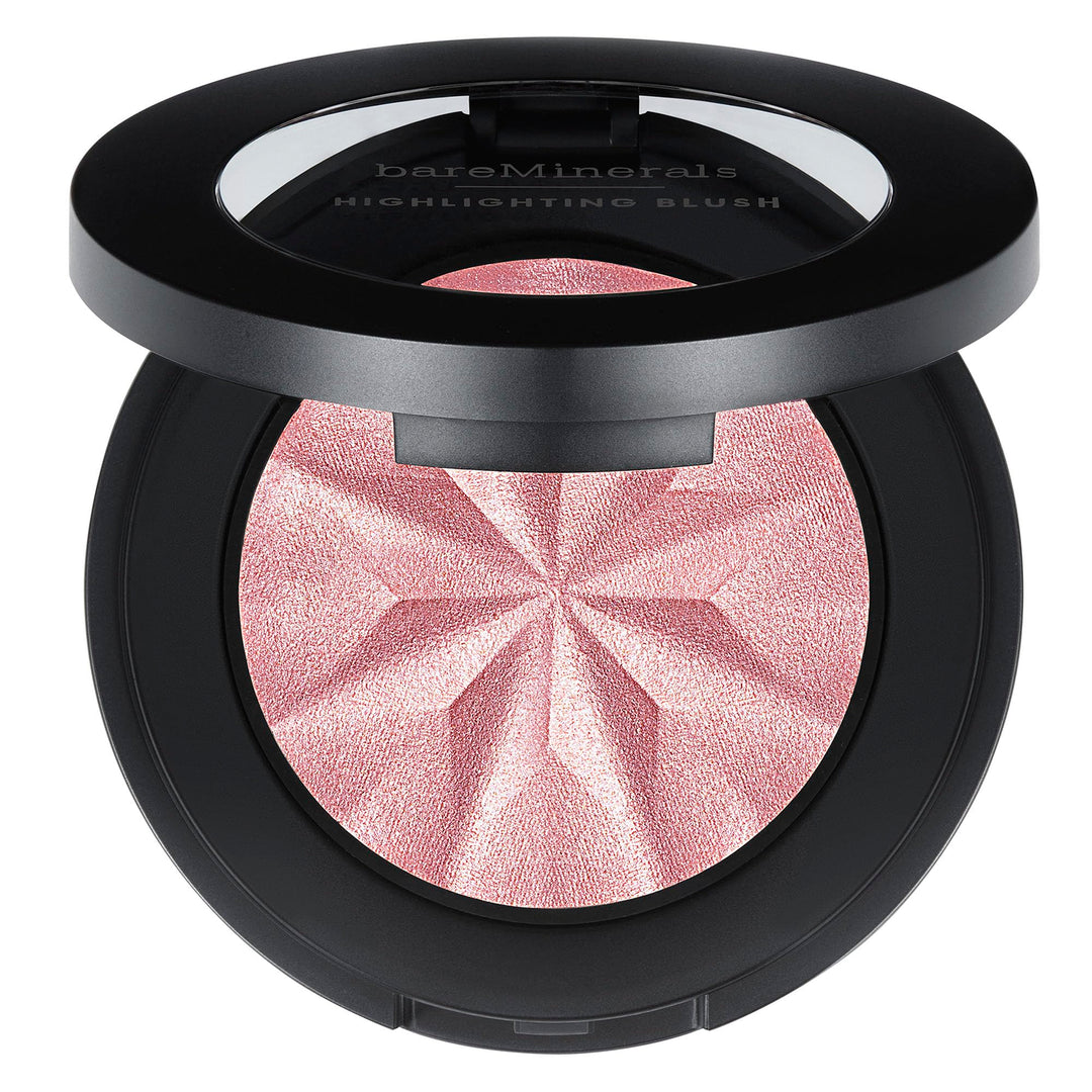 Compact powder blush and highlighter in Rose Glow, 3.8 g, sheer luminous finish