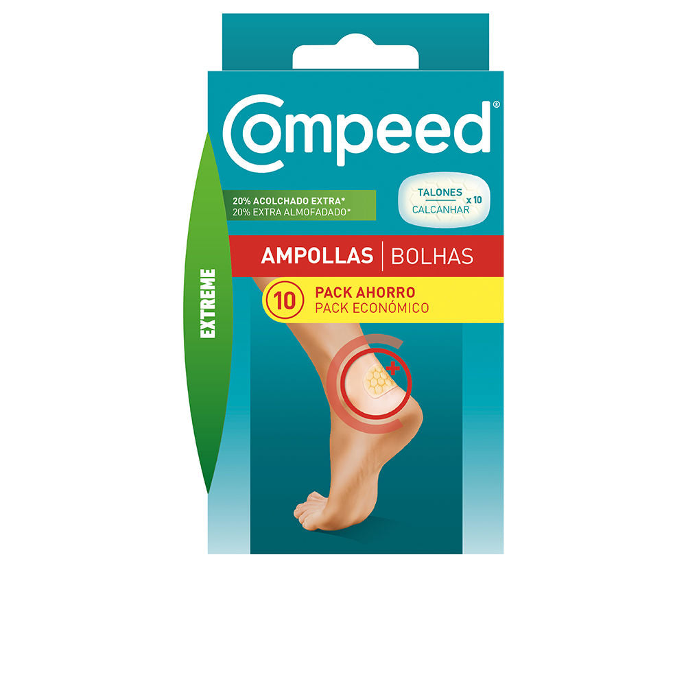 Compeed heel blister hydrocolloid dressings with tapered edges and honeycomb padding