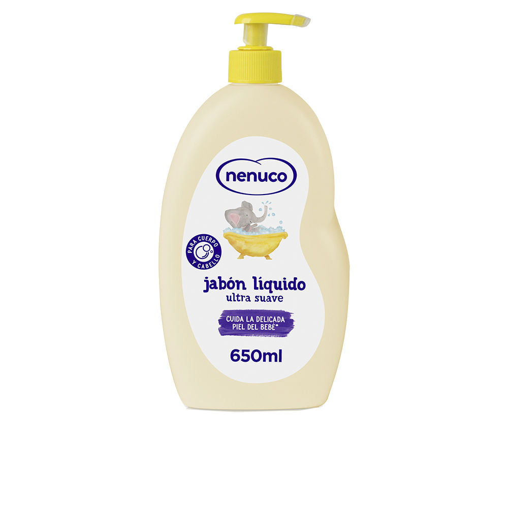 Bottle of Nenuco baby liquid soap with subtle citrus and aloe vera scent