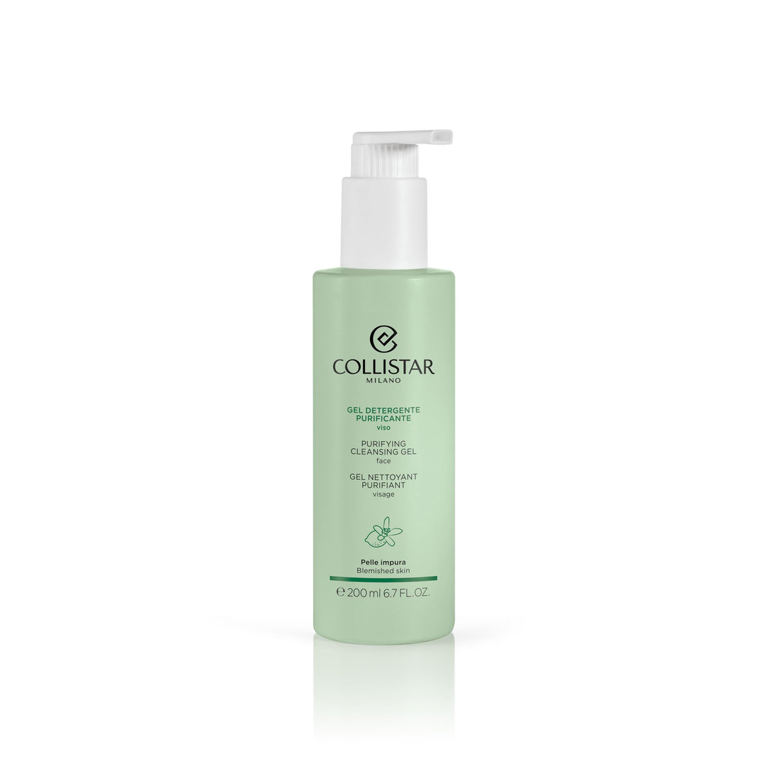 200 ml clear pump bottle of lemon and viola purifying facial gel for Women