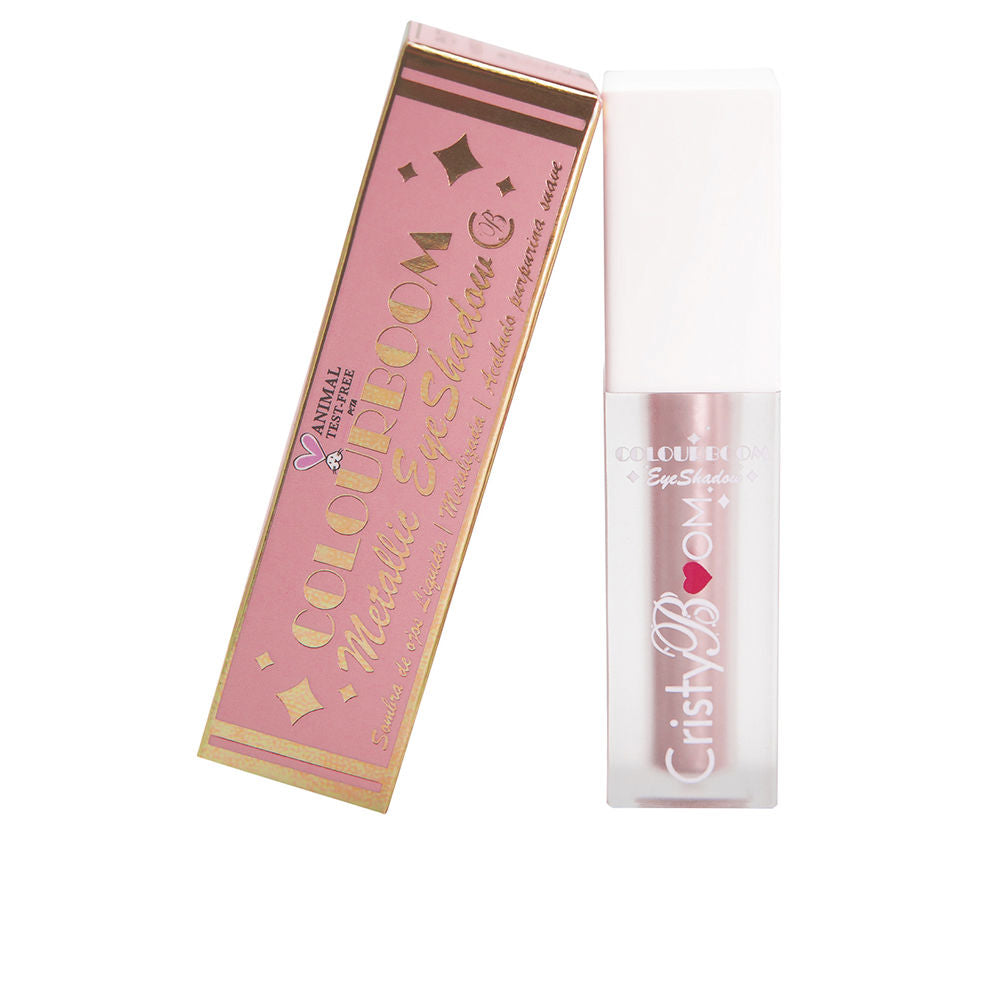 Small 5 g tube of lilac-pink iridescent liquid eye shadow, glossy finish