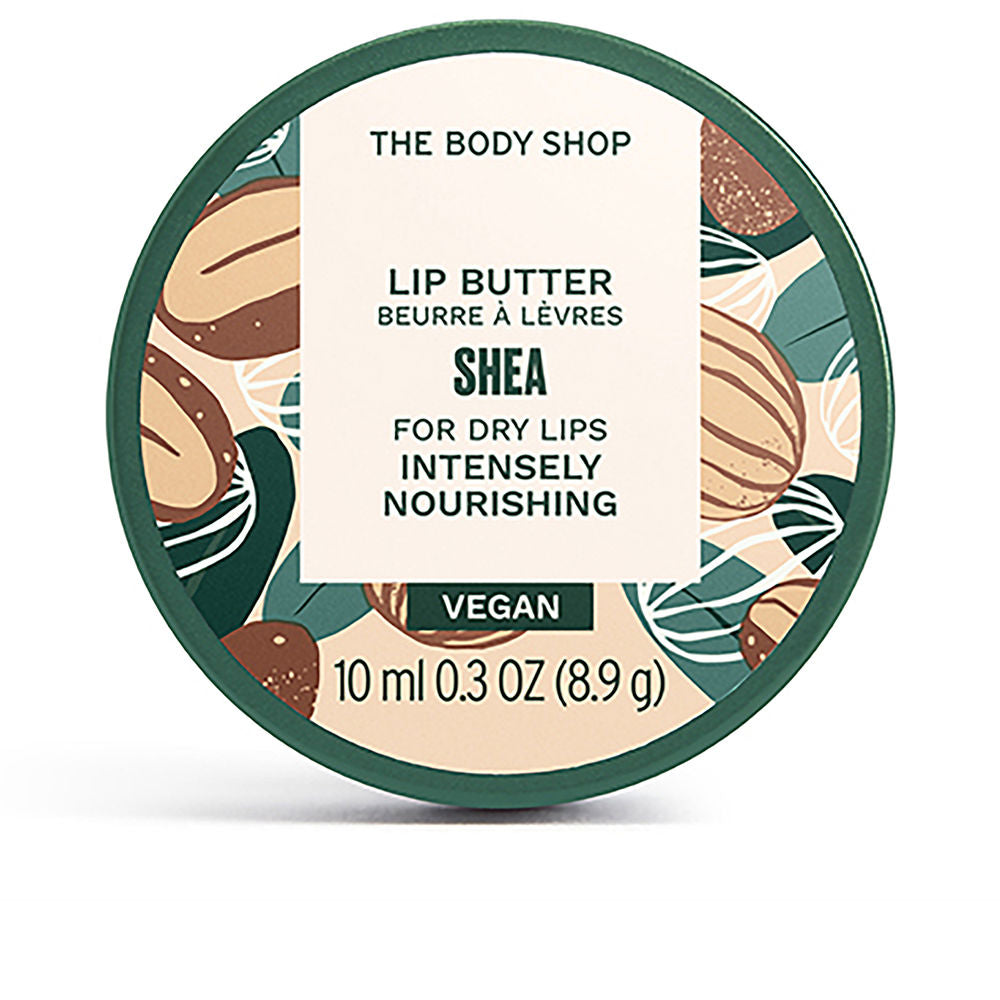Jar of shea sugar body scrub with creamy texture and recycled-packaging