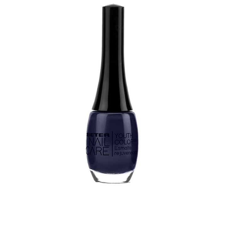 11 ml glass bottle of glossy nude nail polish with brush, compact cap