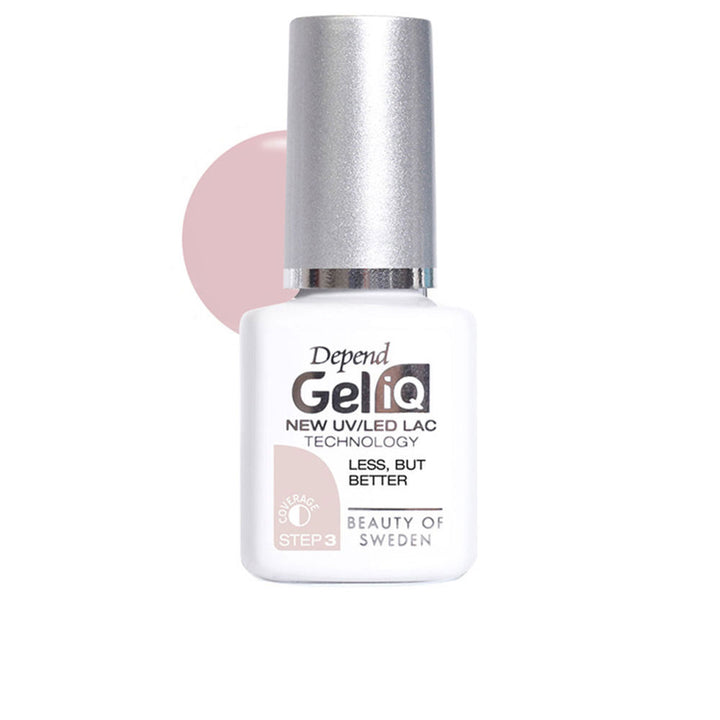 5 ml beige semi‑permanent gel nail polish bottle with precision brush, LED compatible
