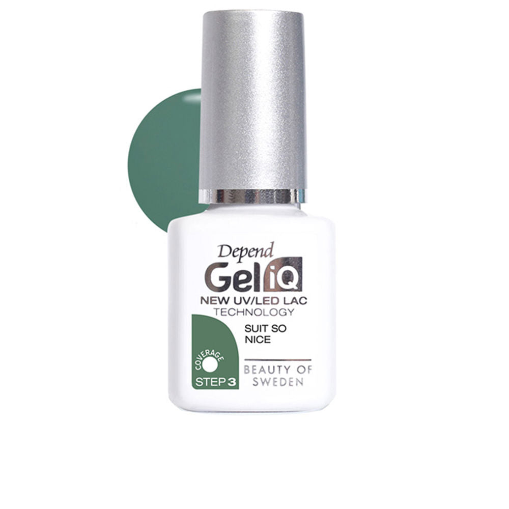 5 ml beige semi-permanent nail polish in bottle with precision brush, LED-cure compatible