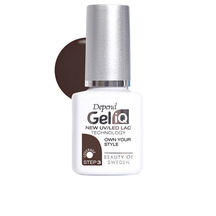 5 ml beige semi‑permanent nail polish bottle with precision brush, LED cure compatible