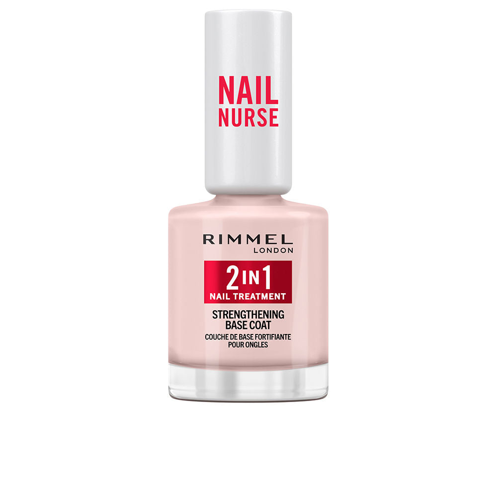 Rimmel Light pink nail polish in transparent glass bottle with white cap, red and black text