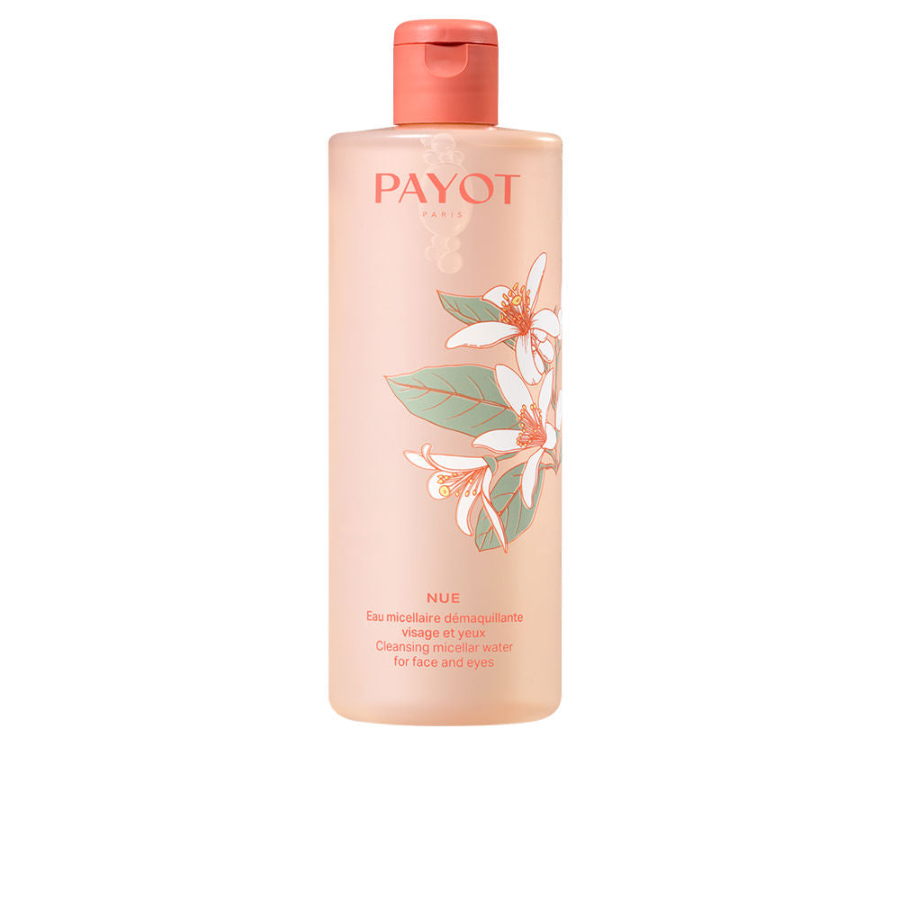 Payot Peach and coral plastic bottle with minimalist floral illustration and flip-top cap
