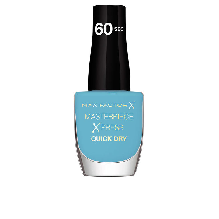 Small 8 ml blue‑toned nail polish bottle with glossy finish, Unisex