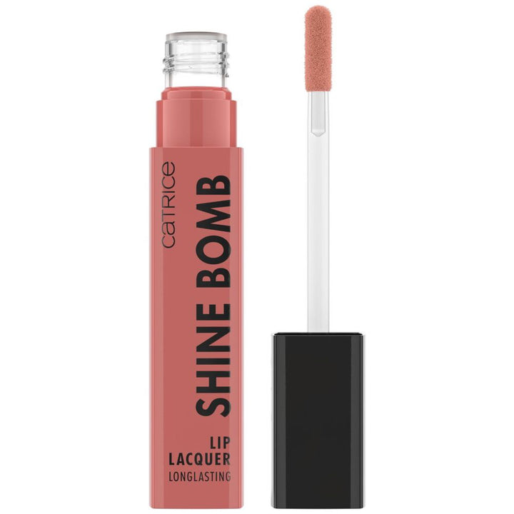 3 ml rose-beige glossy liquid lip lacquer in slim tube with doe-foot wand