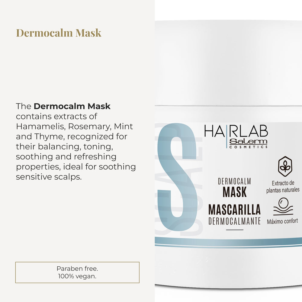 Tube of Dermocalm hydrating repair hair mask, 250 ml, for dry damaged hair