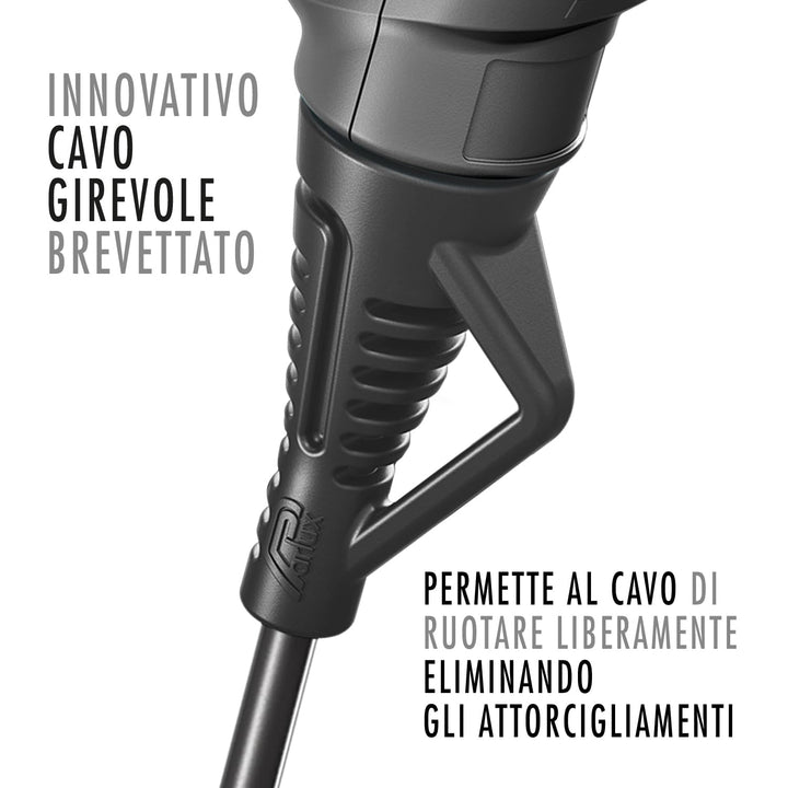 Matte white Ethos professional hair dryer with slim handle and concentrator