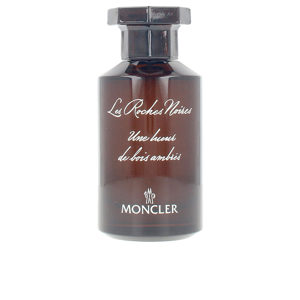 Apothecary-style glass perfume bottle, wood-effect carton, 100 ml, woody-amber scent