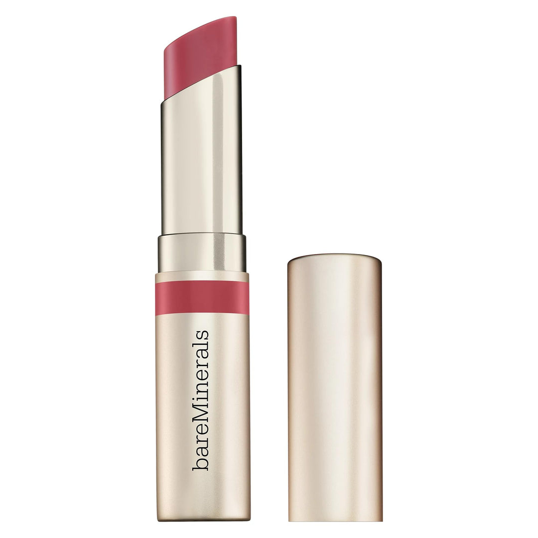 Small glossy lip balm tube with sheer pink tint, 2.3 g
