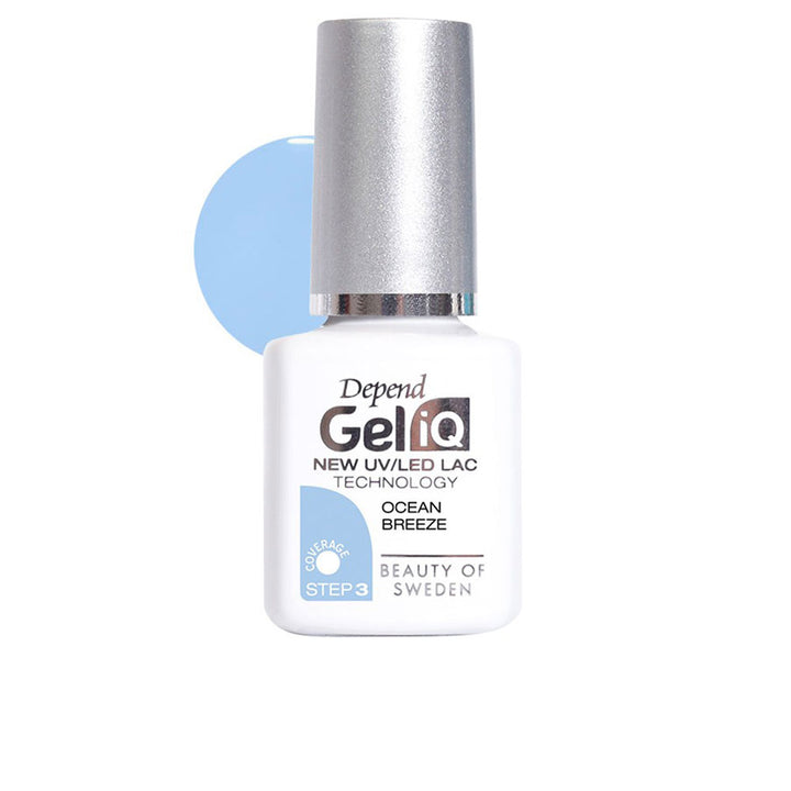 5 ml semipermanent gel nail lacquer in Ocean Breeze, precision brush, LED compatible