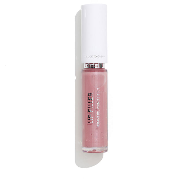 5 ml rosy hyaluronic plumping lip gloss in clear tube, sheer shine