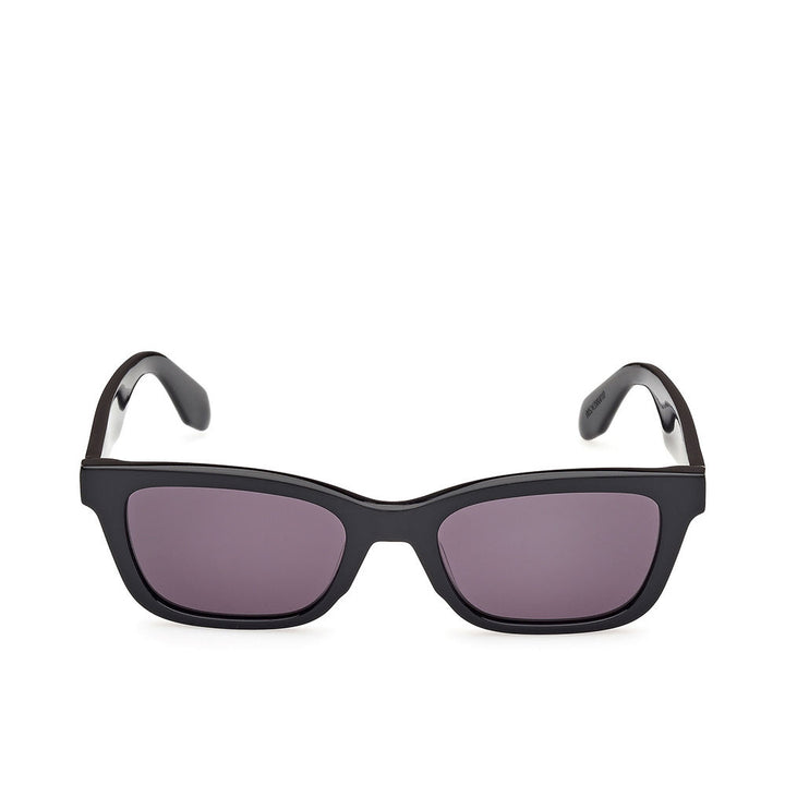 Marcolin Black plastic Navigator sunglasses with rectangular lenses, thick solid frame, slightly curved temples