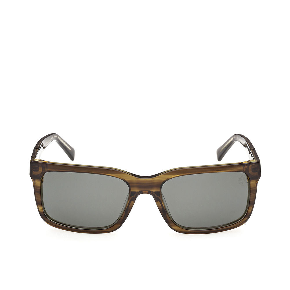 Brown acetate rectangular sunglasses with polarised 57 mm lenses, 18 mm bridge
