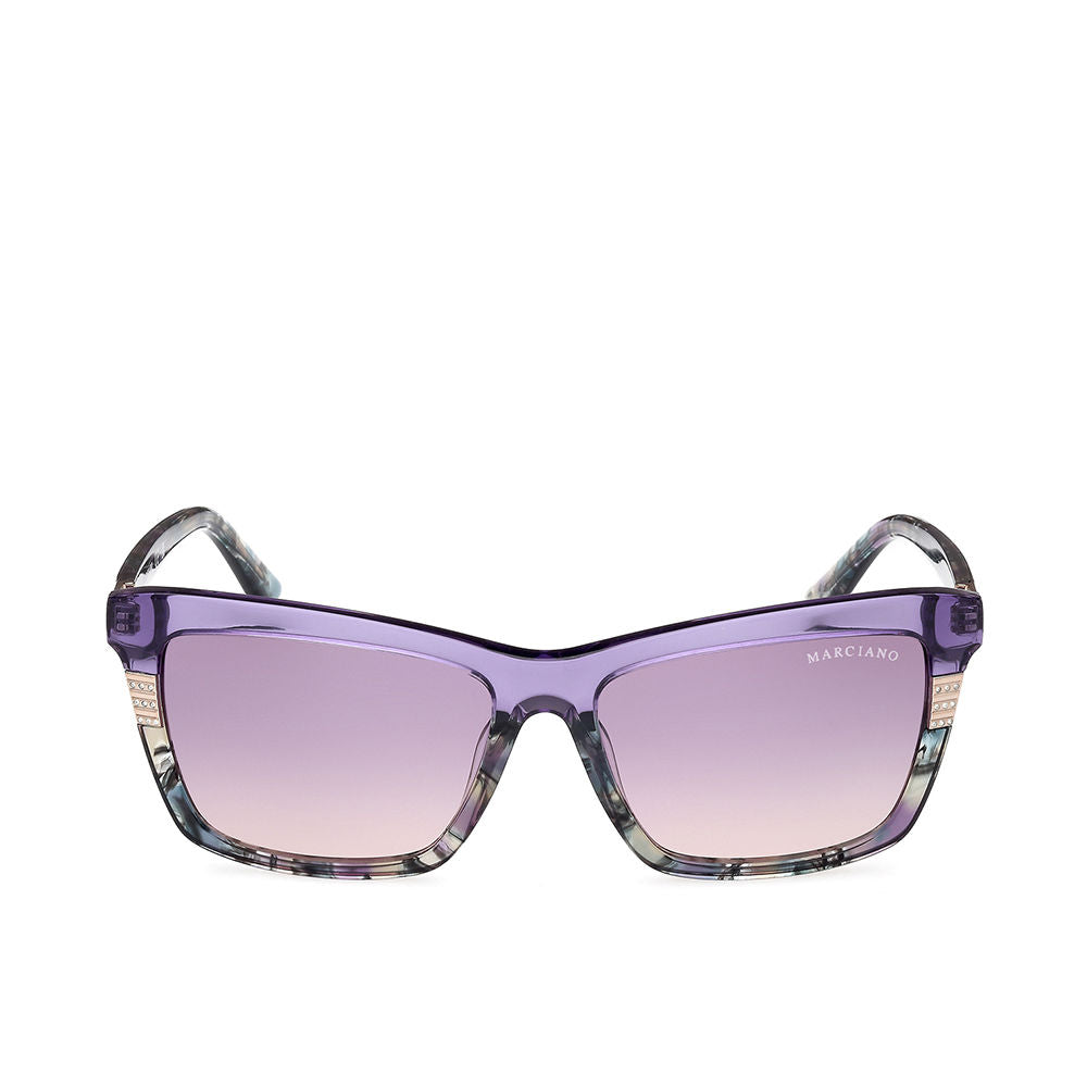 Women’s rectangular lilac acetate sunglasses, 57 mm lenses, 16 mm bridge, 140 mm temples