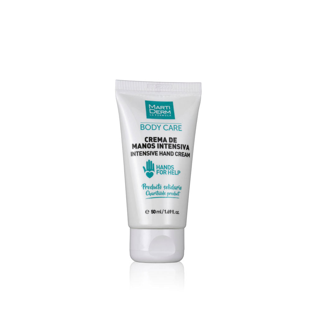 Martiderm White, green and red plastic tube with flip-top cap, minimalist hand cream packaging