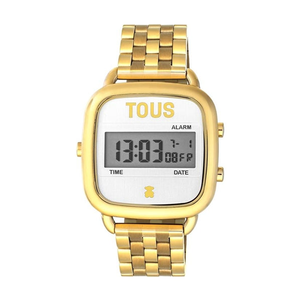 TOUS Gold Digital Watch with White Display