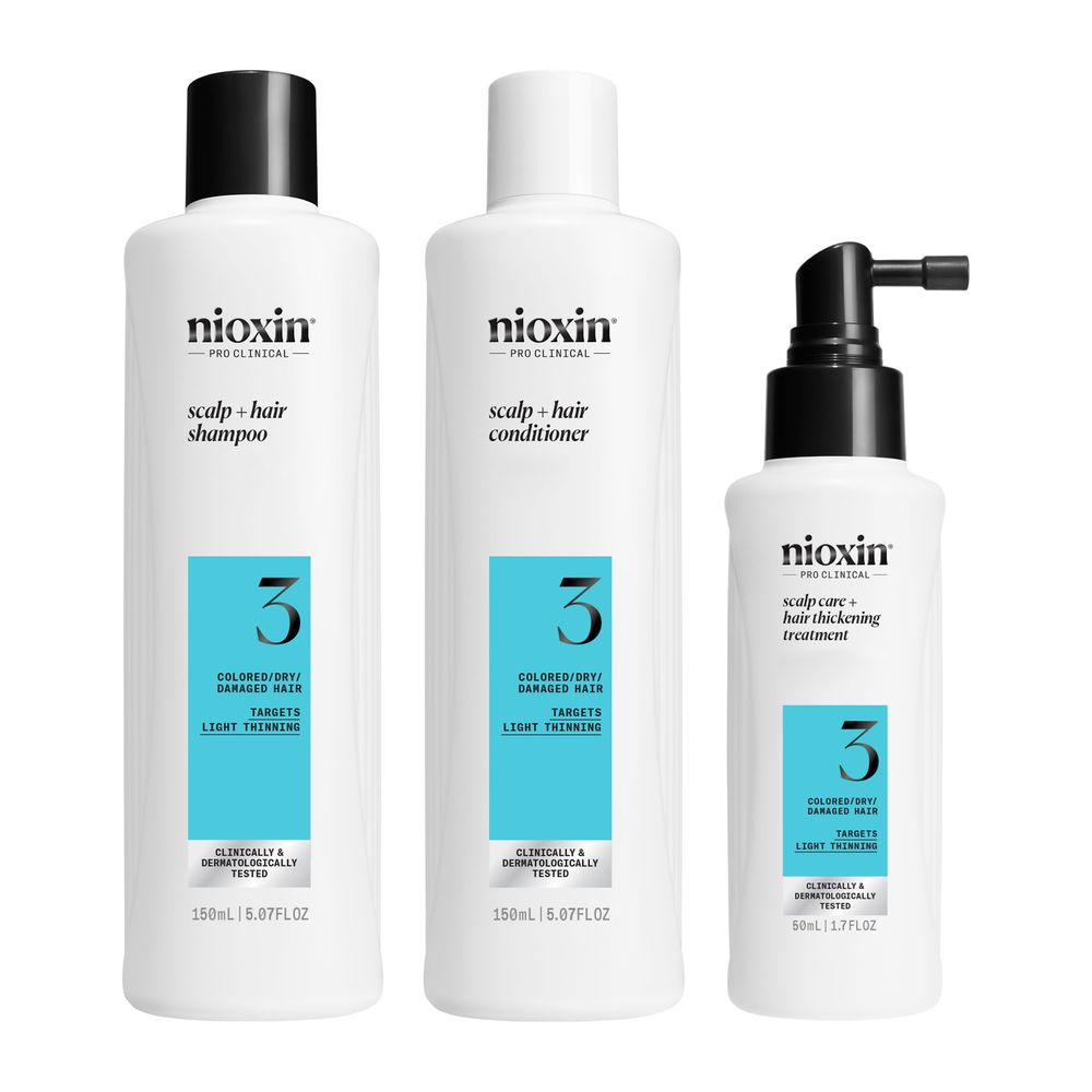 Three-step Density Boost System 3 kit: shampoo, conditioner, leave-in treatment