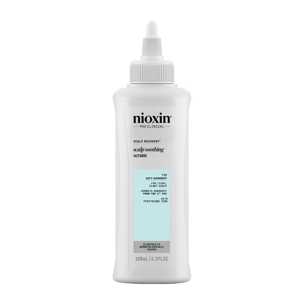 100 ml clear bottle of calming scalp serum with pipette, Unisex treatment