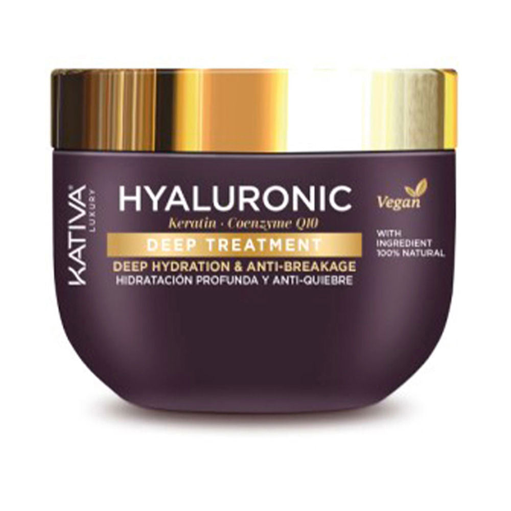 Tube of hyaluronic and keratin repair treatment for damaged hair,  Women