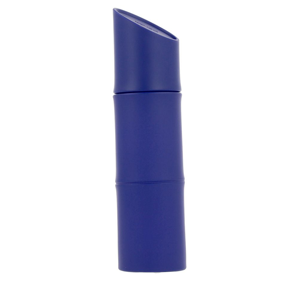 Matt indigo 110 ml bottle, vertical bamboo-like design, eau de parfum for Man