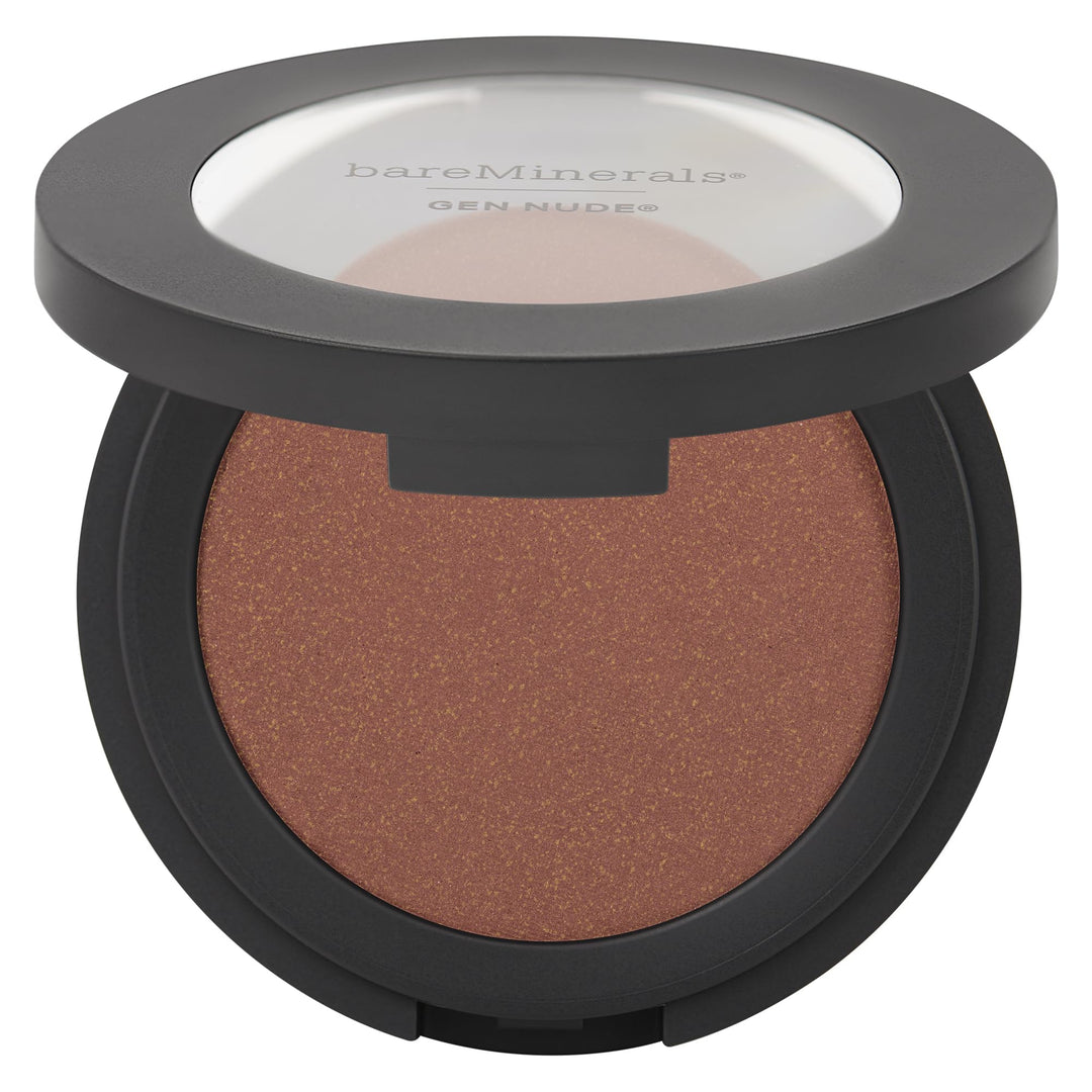 Compact mineral powder blush in warm nude shade, 6 g, compact pan visible