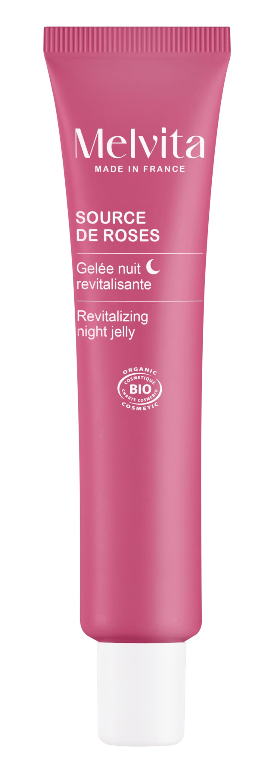 40 ml translucent pink night gel jar with rose imagery, Unisex skincare