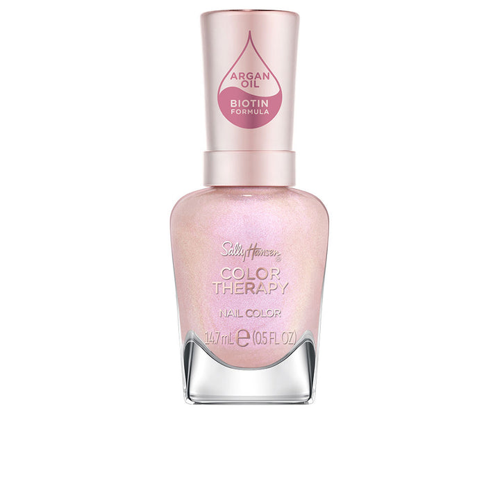Bottle of soft pink nail polish with argan oil, 14.7 ml