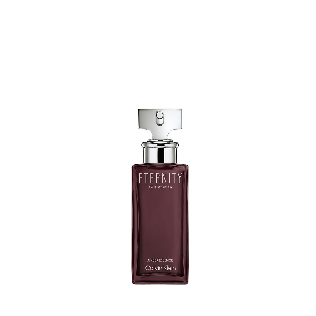 Deep burgundy 50 ml perfume bottle with silver accents, amber floral fragrance for Women
