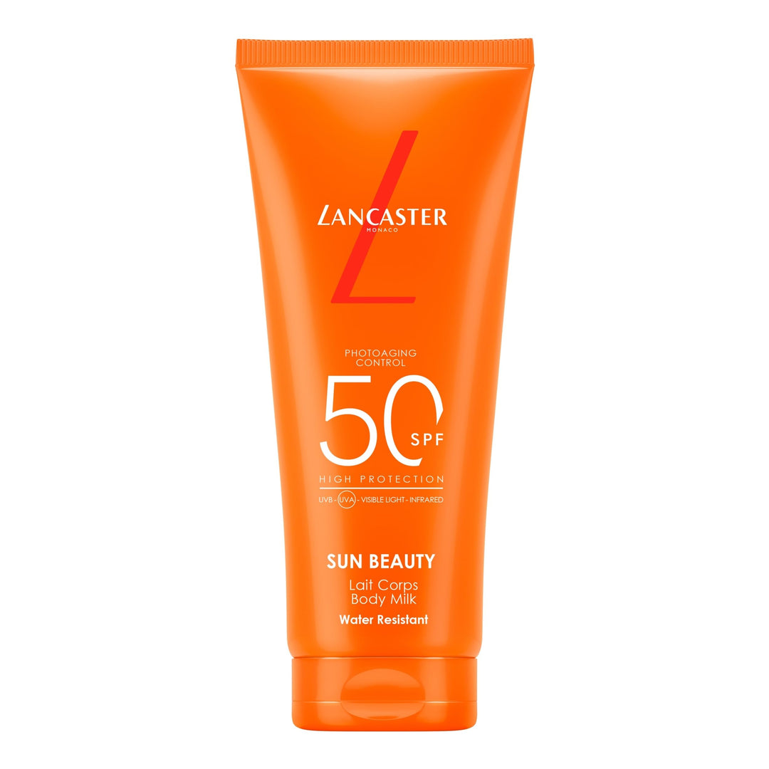Lancaster Sun Beauty SPF50 lightweight body lotion in a 100ml travel bottle