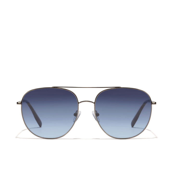 Unisex metal aviator sunglasses in gun metal blue denim with 55mm lenses