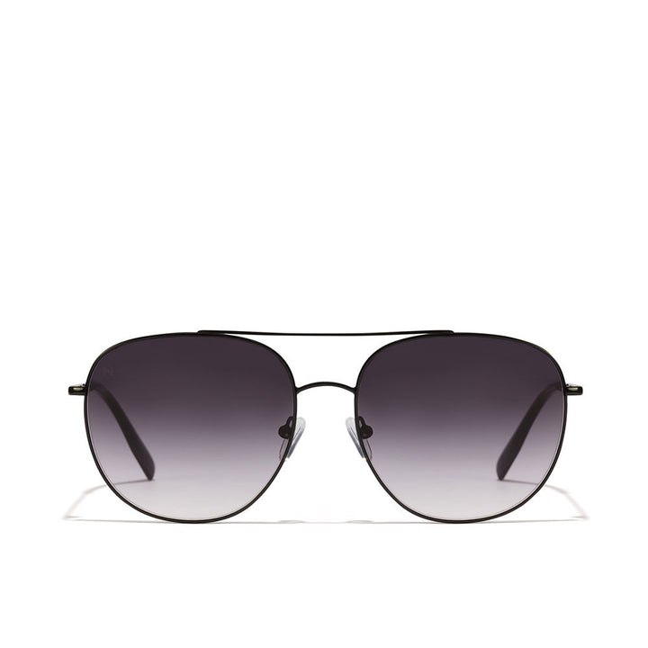 Black iron metal aviator sunglasses, 55mm lenses, 17mm bridge, 145mm temples, Unisex