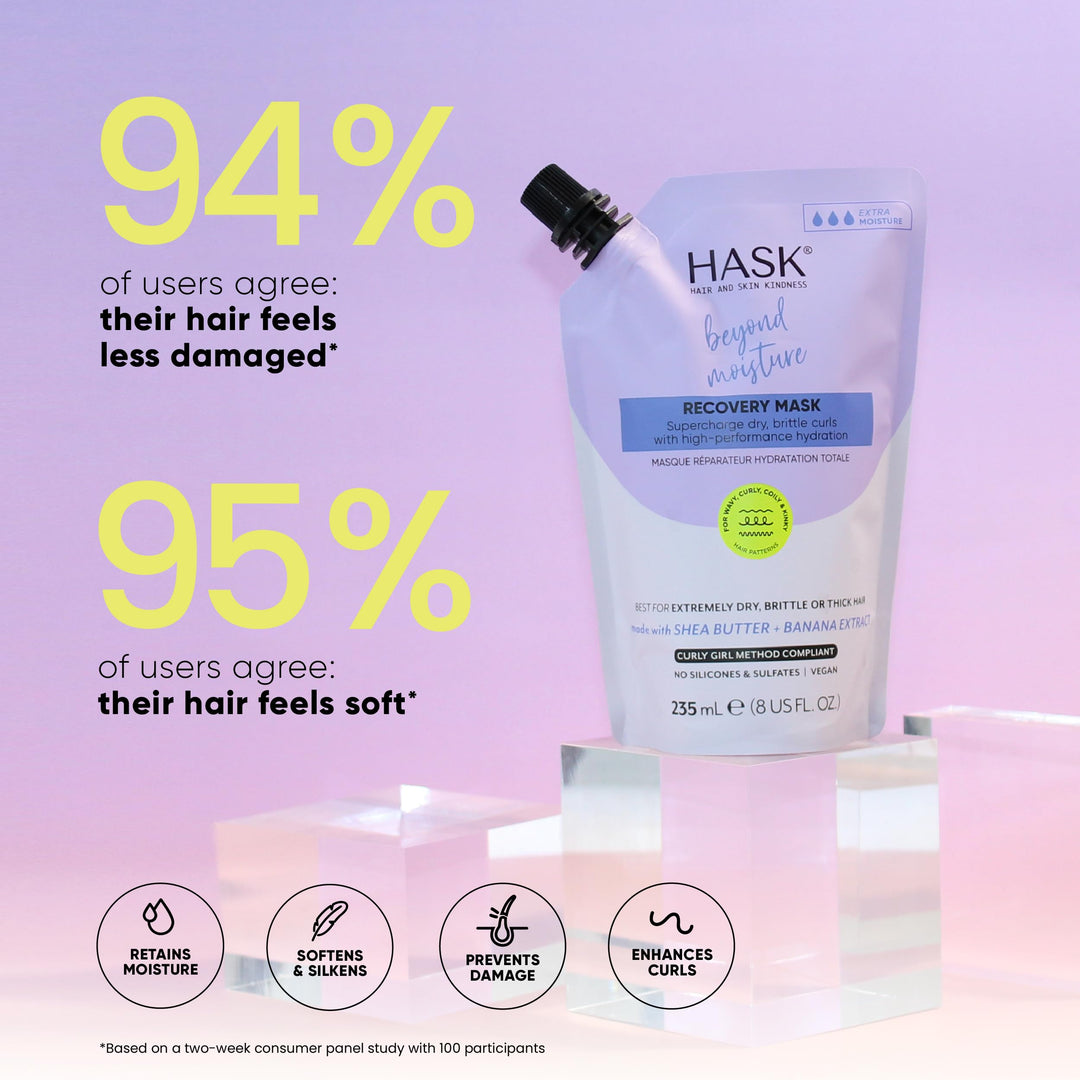 Tub of shea and banana hair mask, 235 ml, vegan, sulfate-free