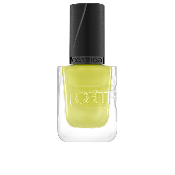 Small glass bottle of lime cream nail polish, glossy gel-effect, 10.5 ml