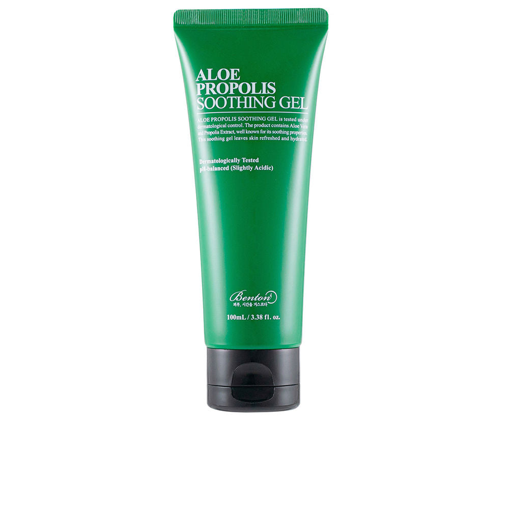 Benton Green soothing gel in matte plastic tube with flip-top cap and white text print, refined presentation