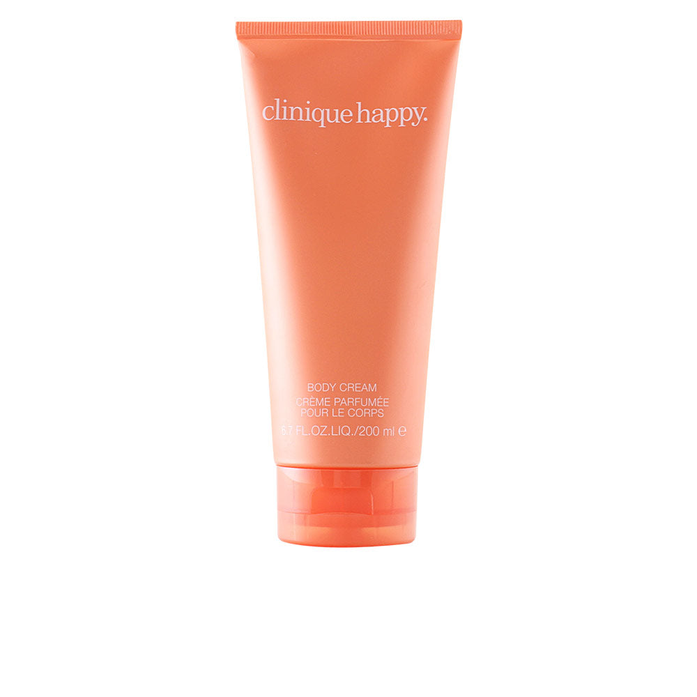 Clinique Happy Body Cream jar — lightweight hydrating cream with citrus-floral fragrance